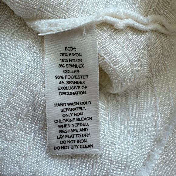 WHBM halter White Sequin Top with satin bow - Picture 6 of 8